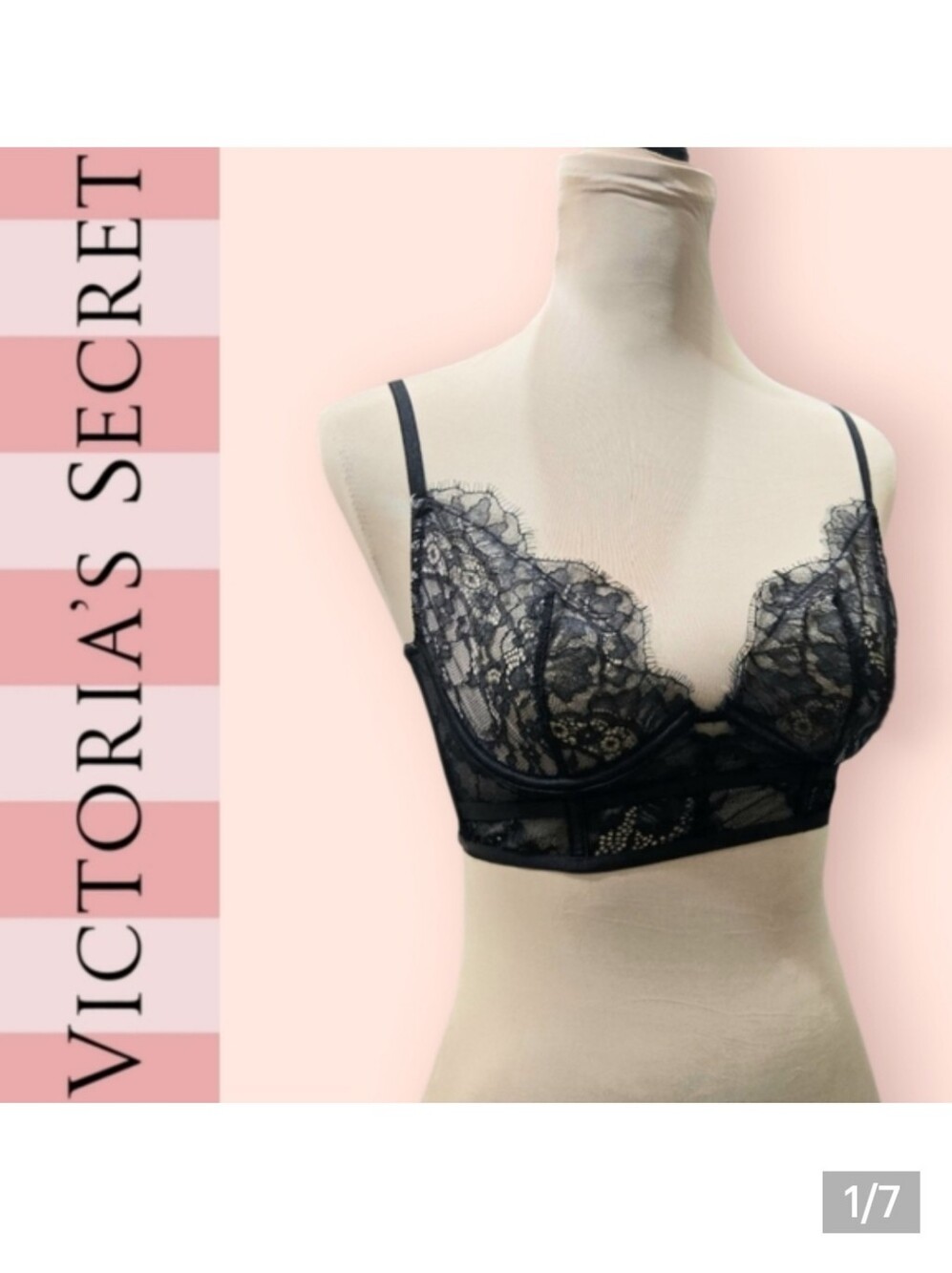 Victoria's Secret Vintage Y2K Black Lace Bra Unlined 34C